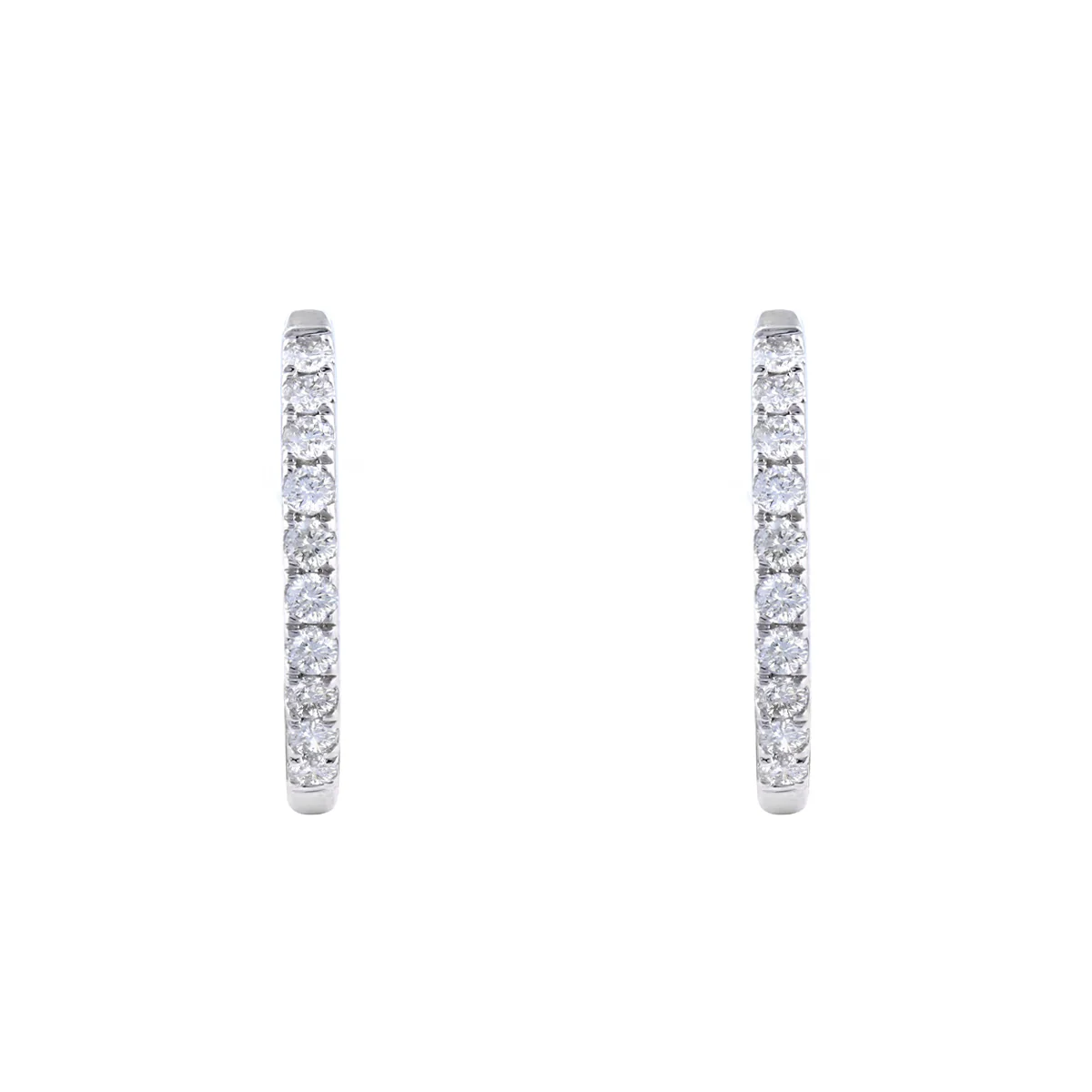 Everyday Diamonds 14.5mm Diamond Hoop Earrings | 9K White Gold - Image 2