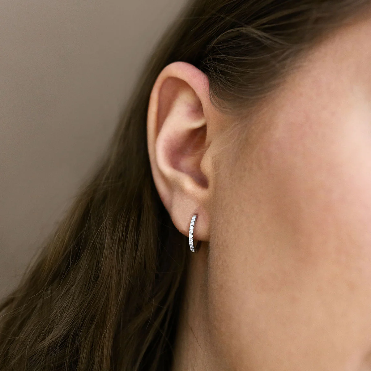 Everyday Diamonds 14.5mm Diamond Hoop Earrings | 9K White Gold - Image 5