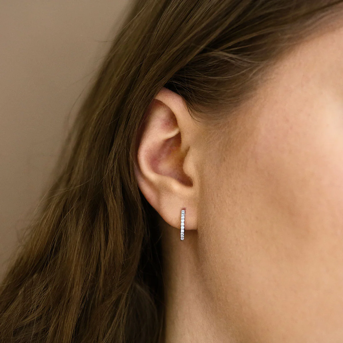 Everyday Diamonds 14.5mm Diamond Hoop Earrings | 9K White Gold - Image 6