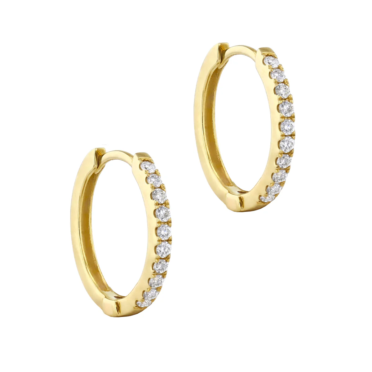 Everyday Diamonds 14.5mm Diamond Hoop Earrings | 9K Yellow Gold - Image 3