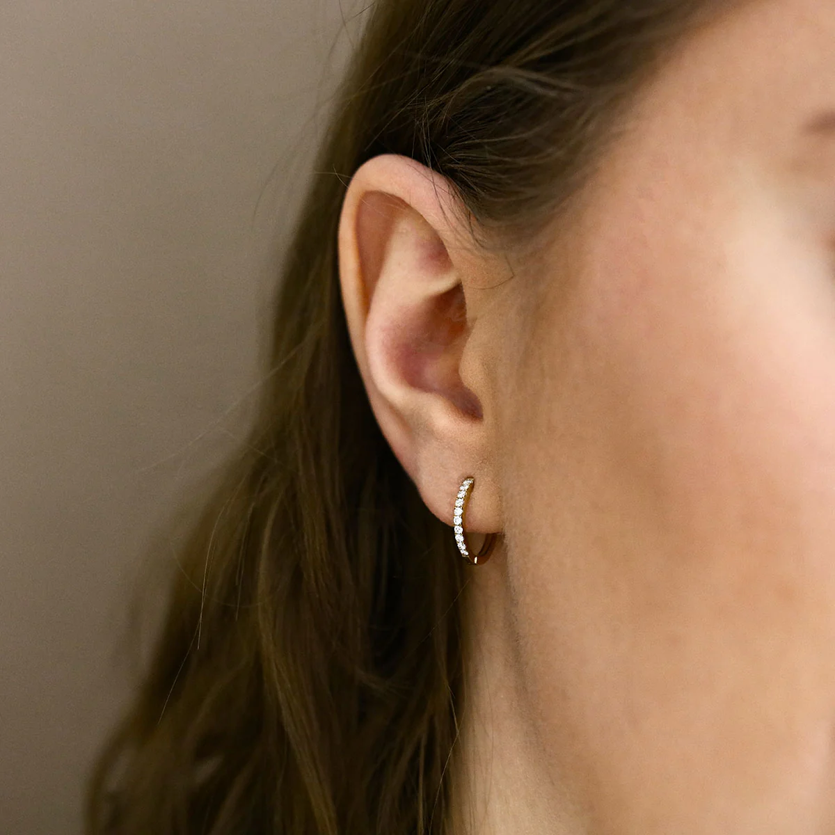 Everyday Diamonds 14.5mm Diamond Hoop Earrings | 9K Yellow Gold - Image 5