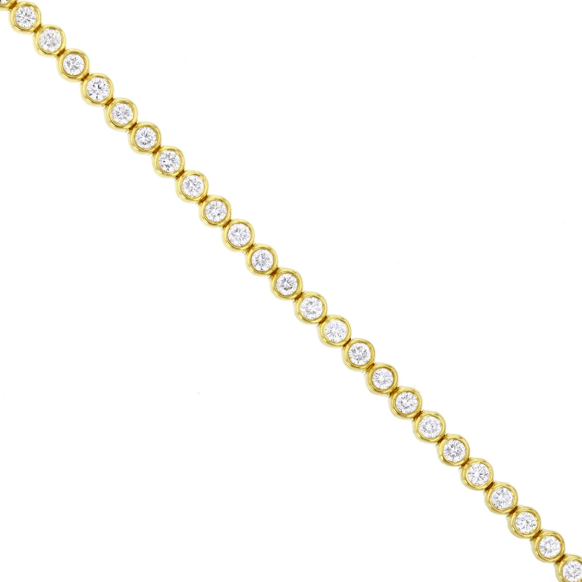Everyday Diamonds 2.03 Round Brilliant Lab Grown Bezel Set Tennis Bracelet | 9K Yellow Gold - Image 2