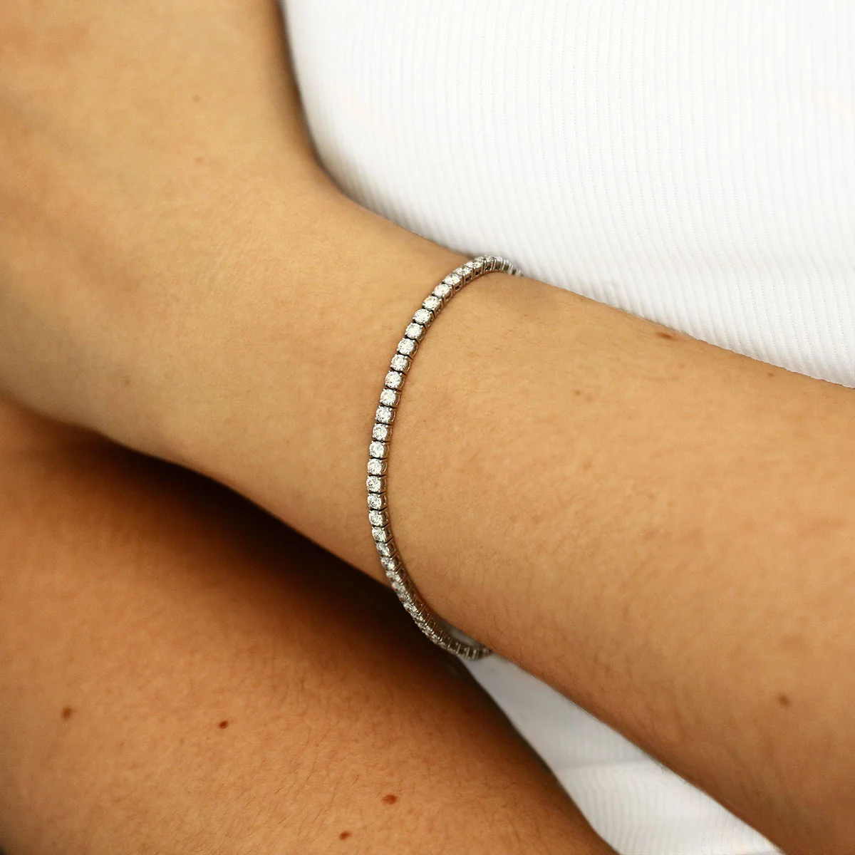 Everyday Diamonds 4.01ct Lab Grown Round Brilliant Cut Tennis Bracelet | 9K White Gold - Image 5