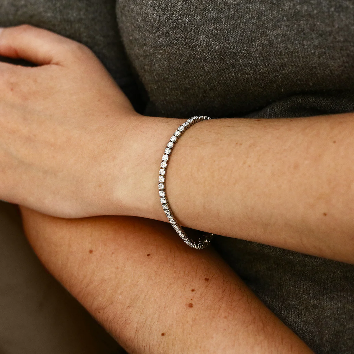 Everyday Diamonds 6.00ct Brilliant Cut Finesse Link Tennis Bracelet | 18K White Gold - Image 4