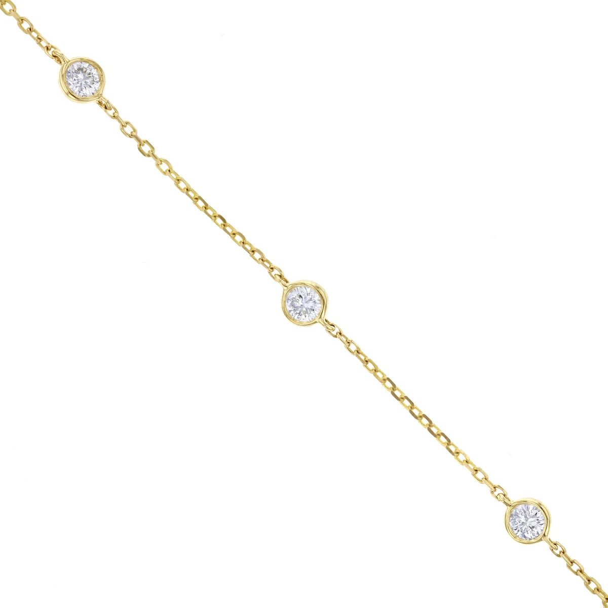 Everyday Diamonds Brilliant Cut Lab Grown Bezel Set Station Bracelet | 9K Yellow Gold - Image 2