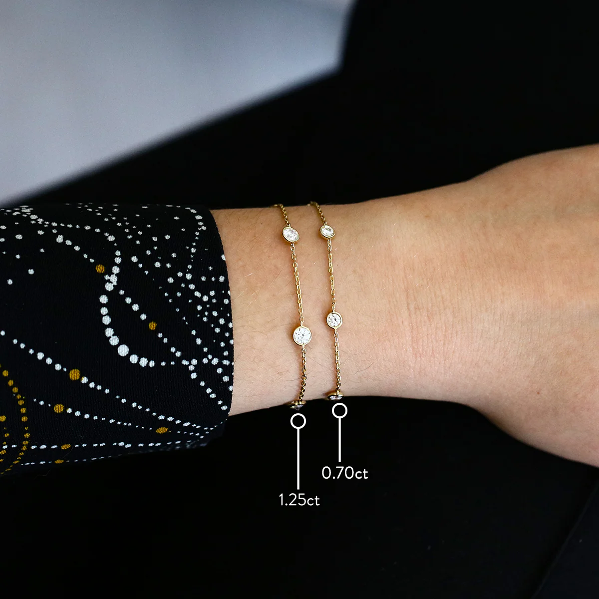 Everyday Diamonds Brilliant Cut Lab Grown Bezel Set Station Bracelet | 9K Yellow Gold - Image 3