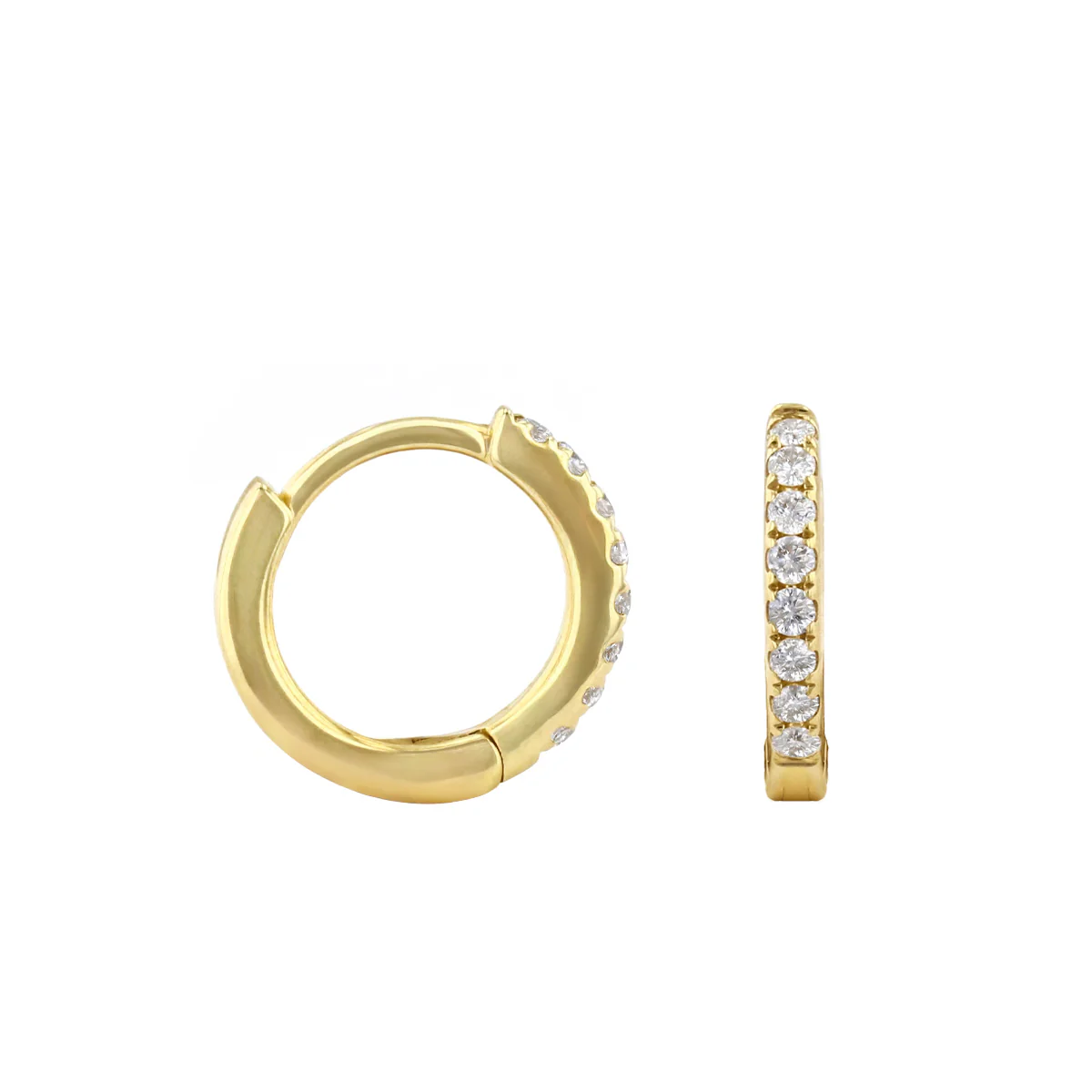 Everyday Diamonds 9.8mm Diamond Hoop Earrings | 9K Yellow Gold - Image 4