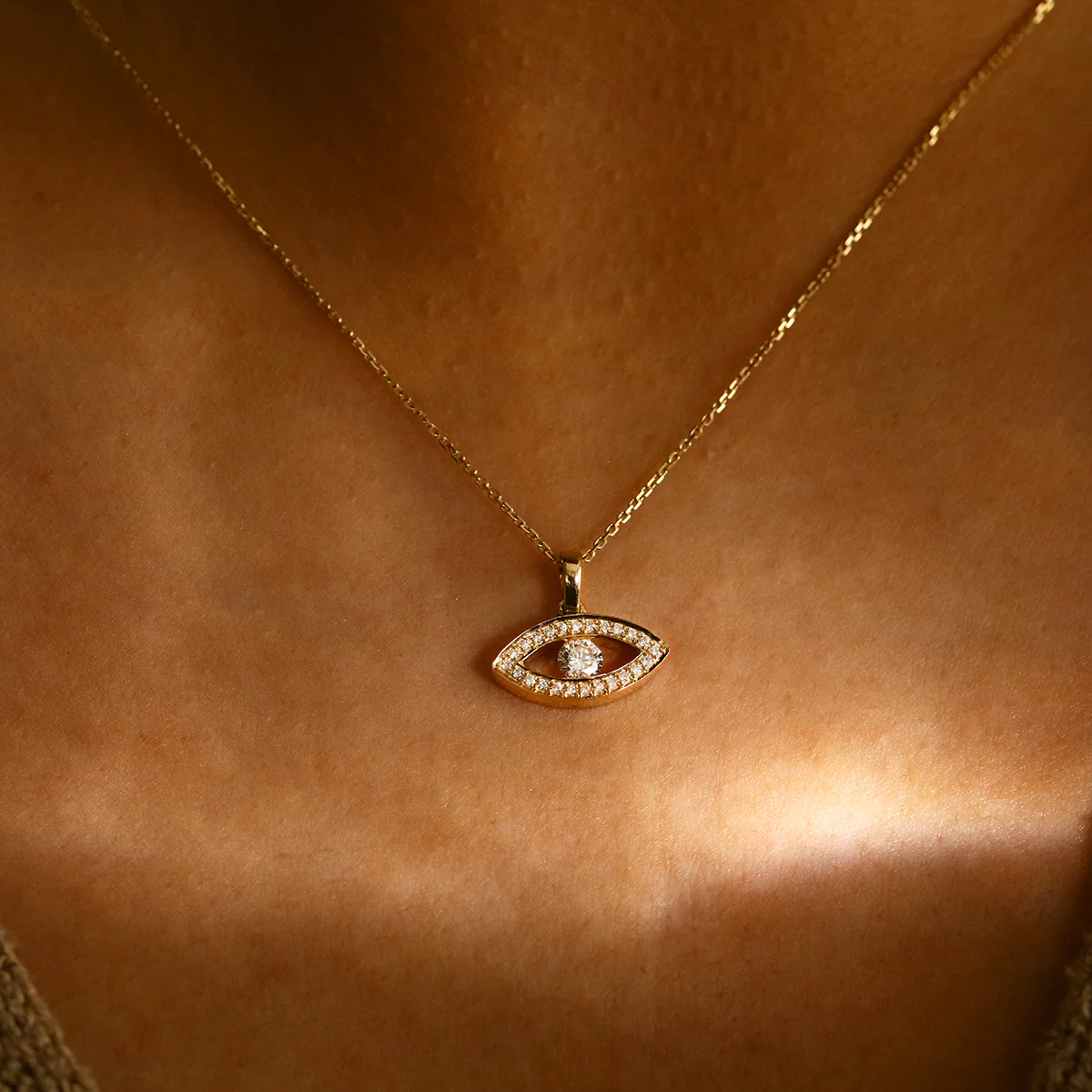 Everyday Diamonds Collection Diamond Evil Eye Pendant | 9K Yellow Gold - Image 5