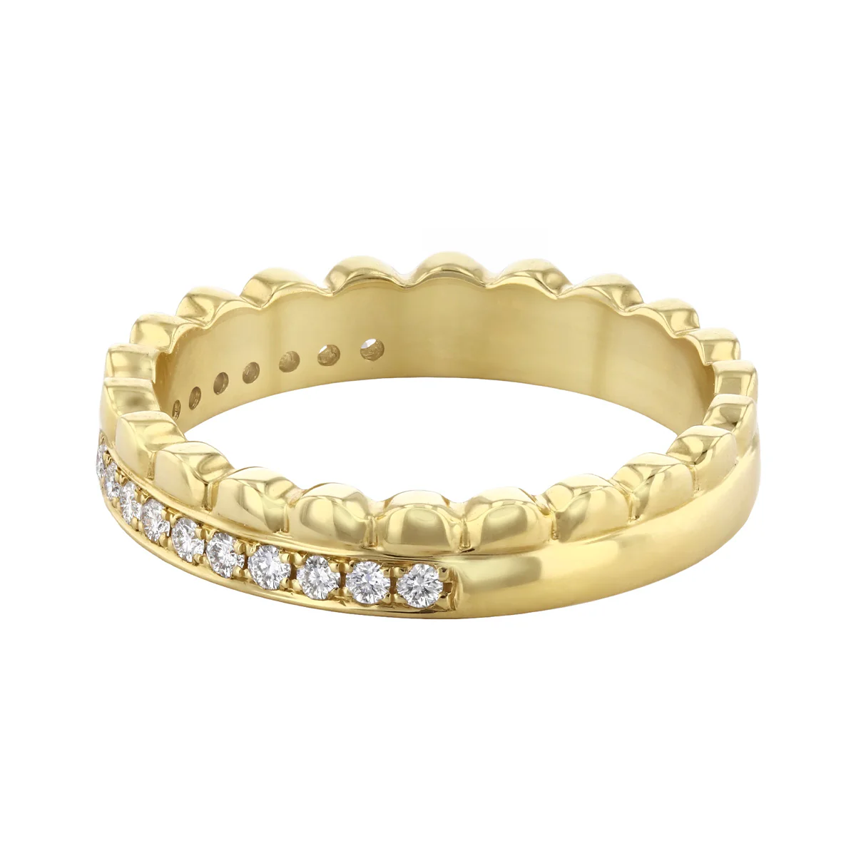 Everyday Diamonds Collection Double Row 0.23ct Diamond & Bead Ring | 18K Yellow Gold - Image 3