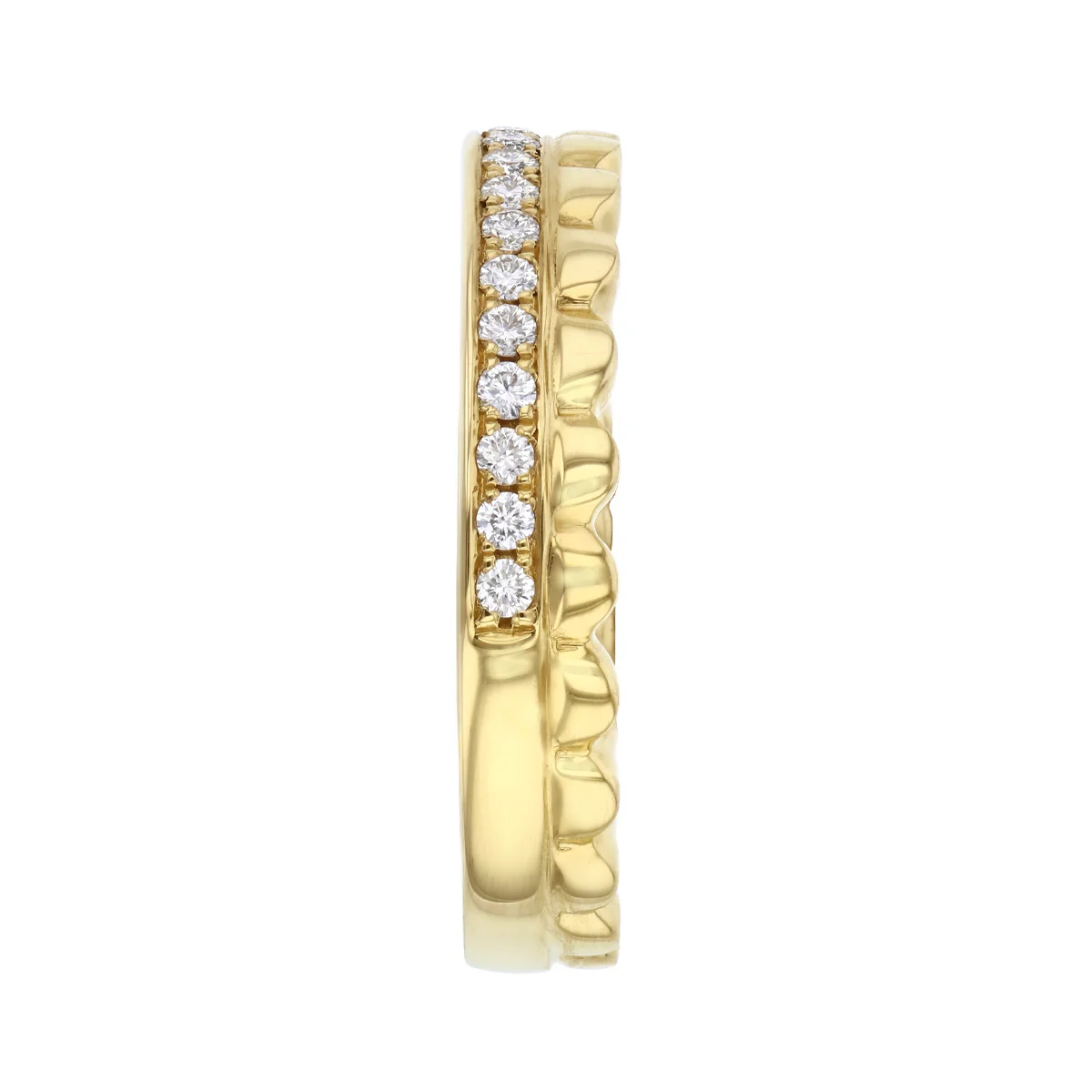 Everyday Diamonds Collection Double Row 0.23ct Diamond & Bead Ring | 18K Yellow Gold - Image 4