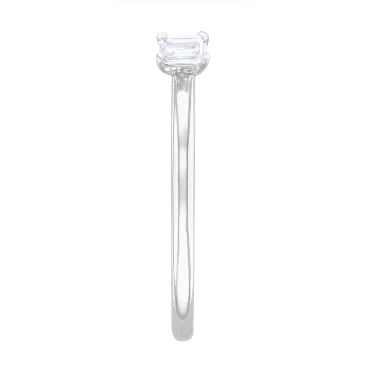 Everyday Diamonds Collection Emerald Cut Diamond Plain Stacking Ring | 9K White Gold - Image 3