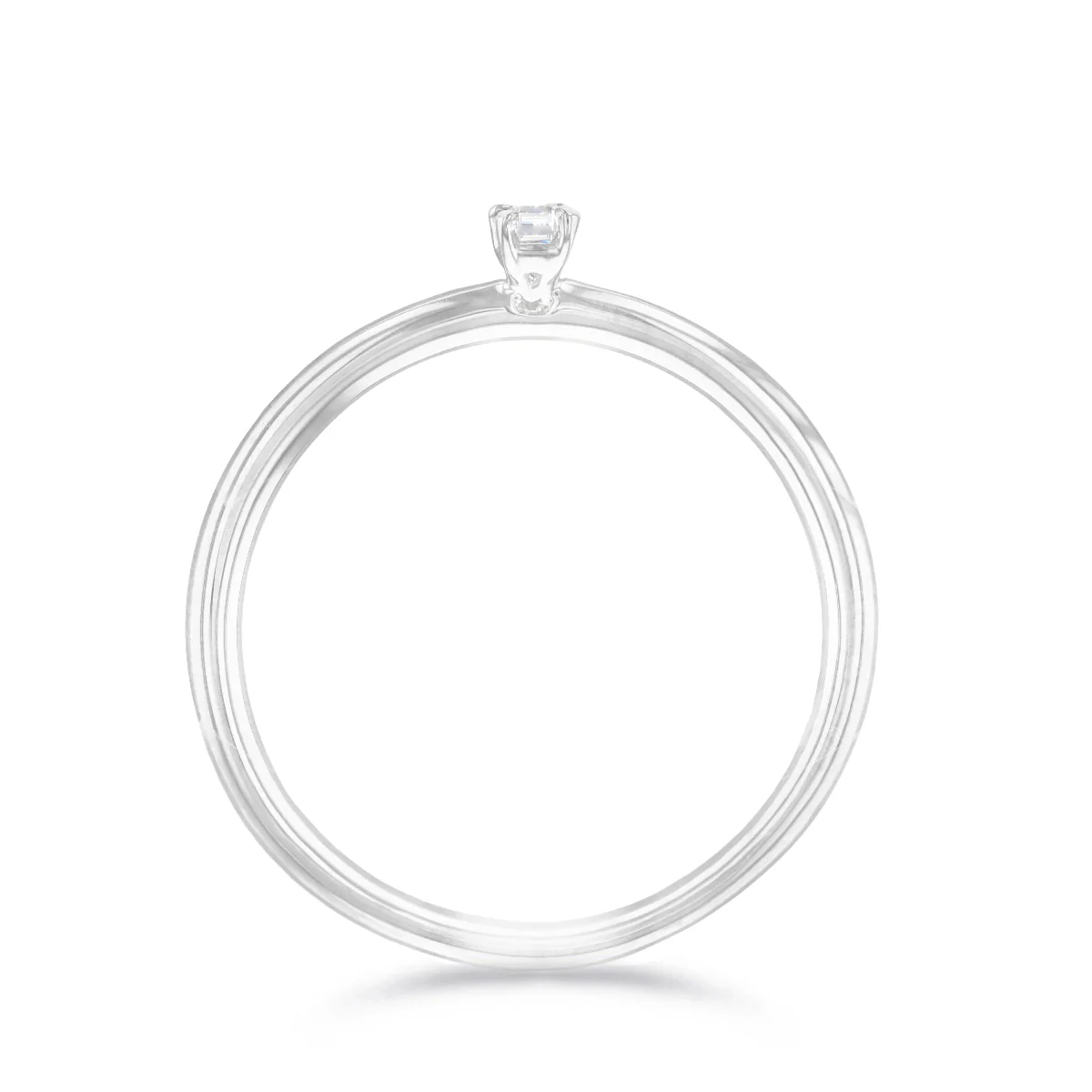 Everyday Diamonds Collection Emerald Cut Diamond Plain Stacking Ring | 9K White Gold - Image 4
