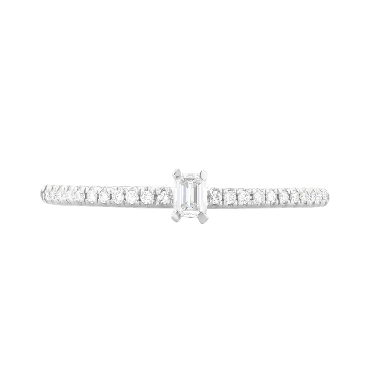 Everyday Diamonds Collection Emerald Cut Diamond Stacking Ring | 9K White Gold - Image 2