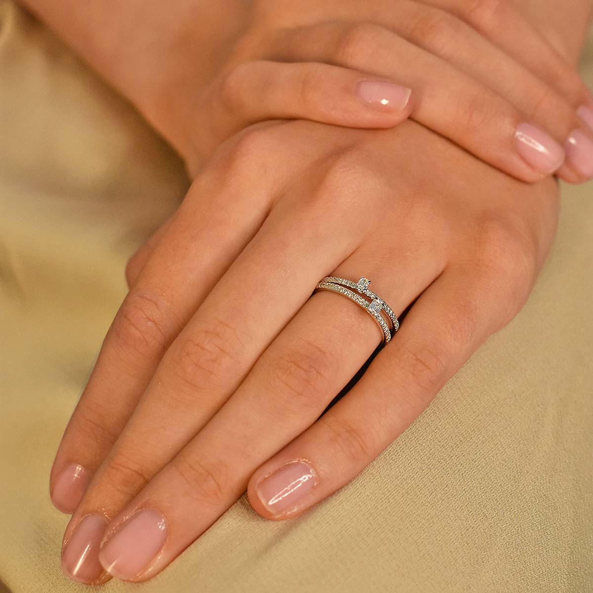 Everyday Diamonds Collection Emerald Cut Diamond Stacking Ring | 9K White Gold - Image 5