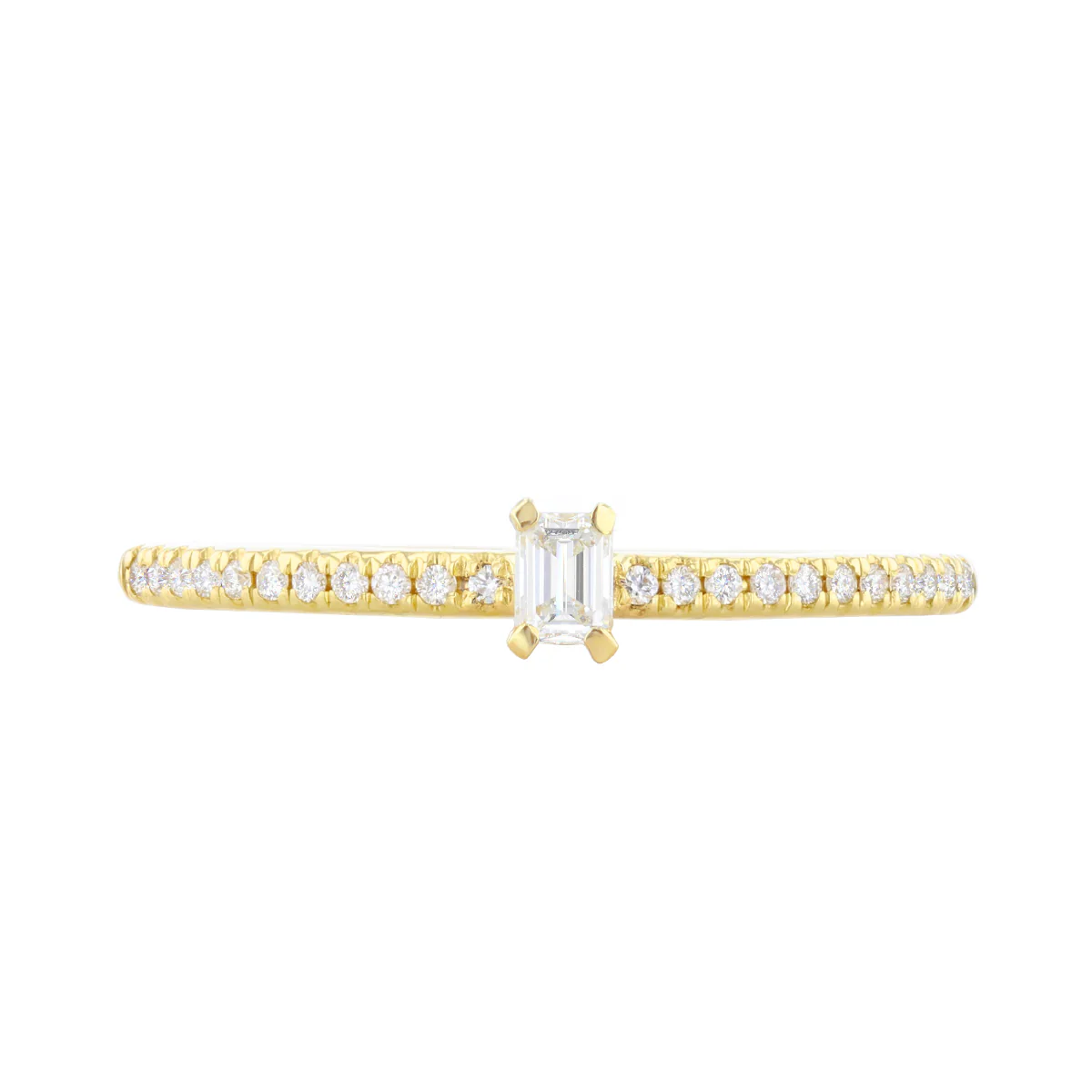 Everyday Diamonds Collection Emerald Cut Diamond Stacking Ring | 9K Yellow Gold - Image 2