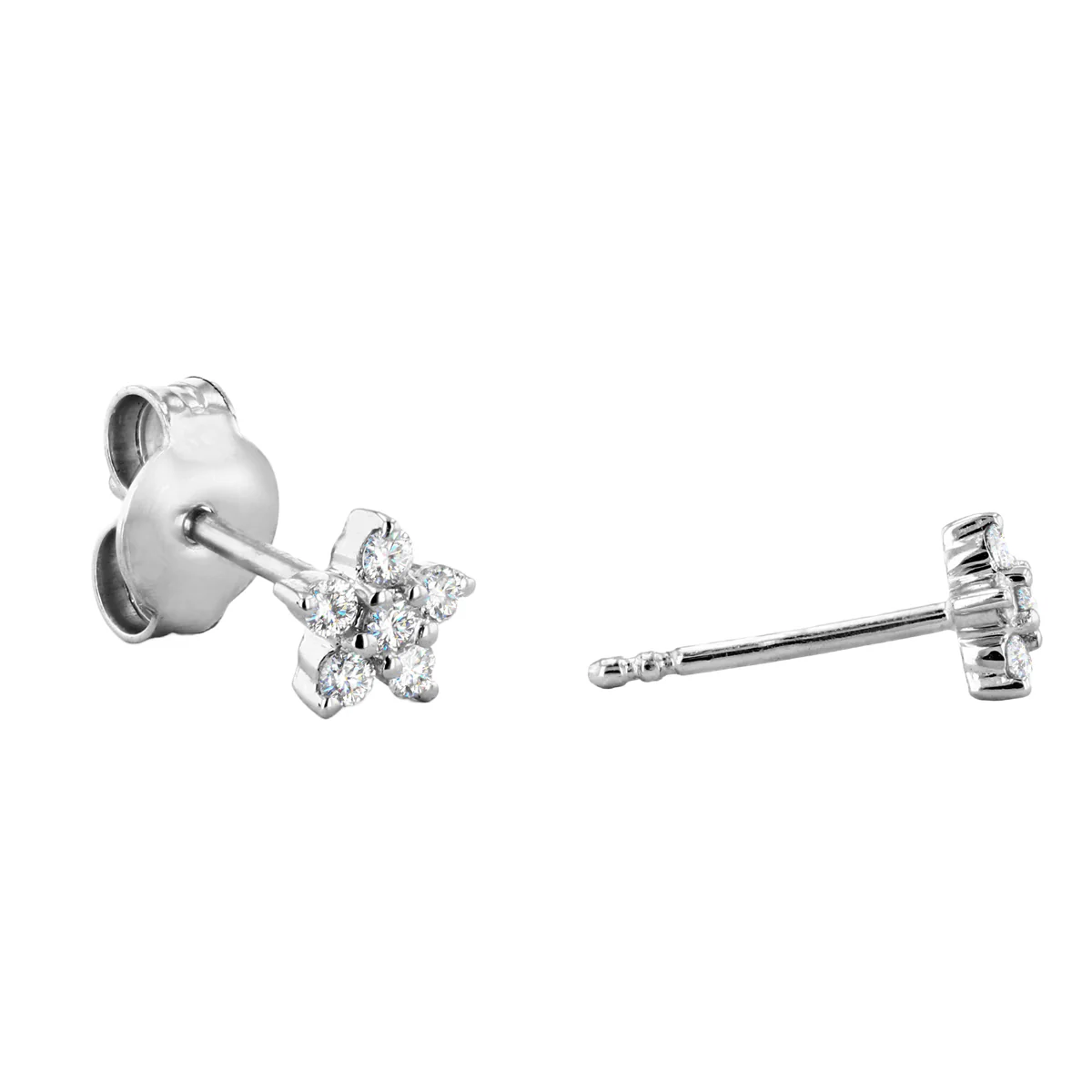 Everyday Diamonds Collection Lab-Grown Snowflake Cluster Diamond Earrings | 9K White Gold - Image 3