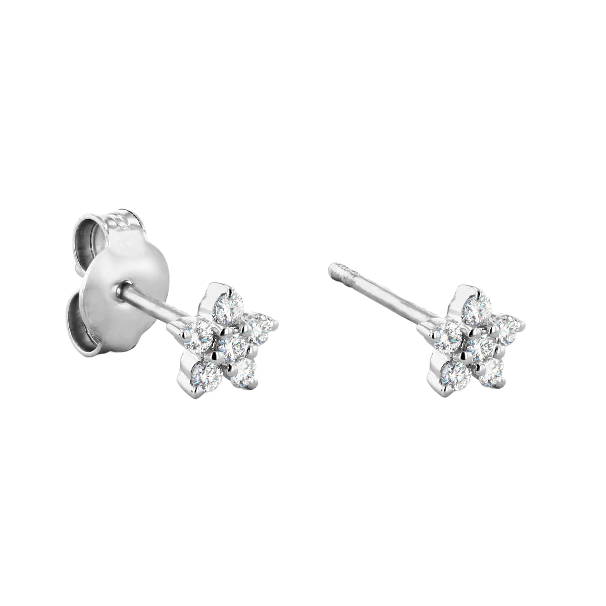 Everyday Diamonds Collection Lab-Grown Snowflake Cluster Diamond Earrings | 9K White Gold - Image 4