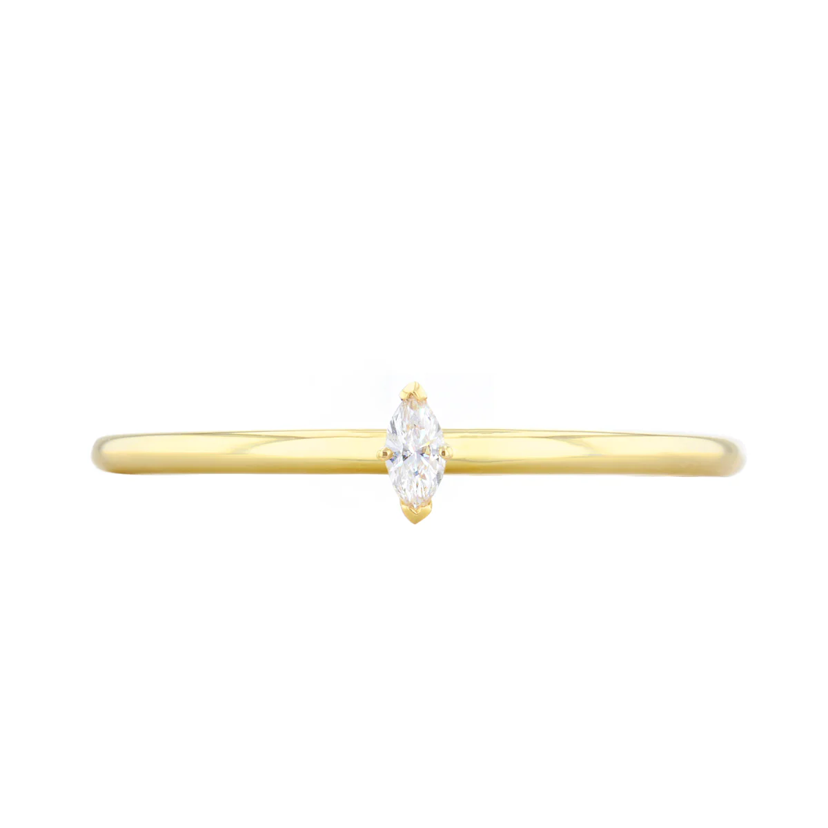 Everyday Diamonds Collection Marquise Shape Diamond Plain Stacking Ring | 9K Yellow Gold - Image 2