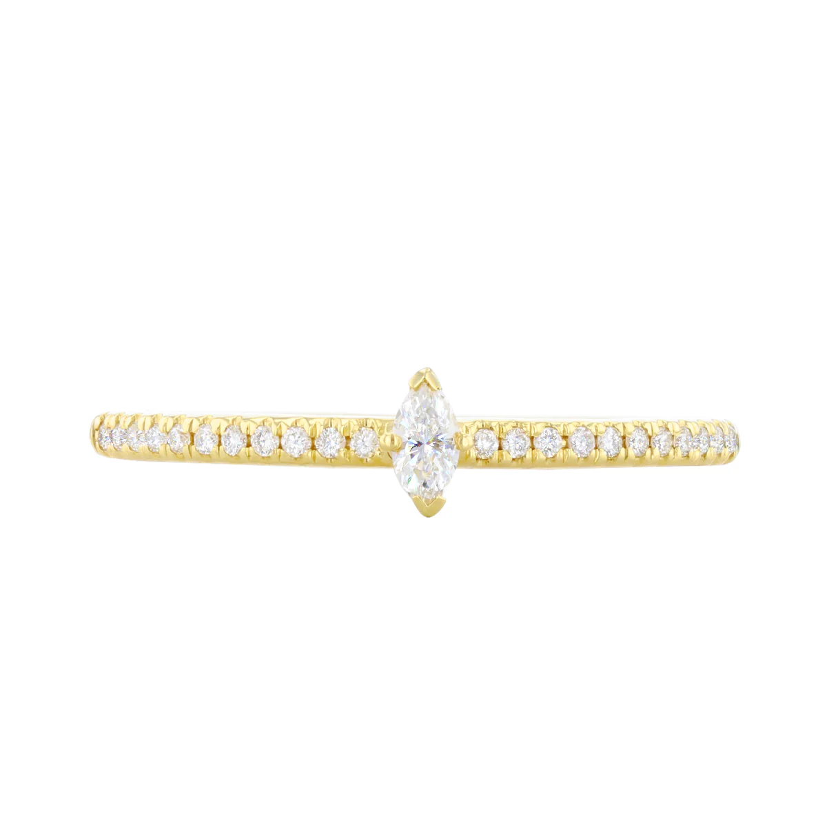 Everyday Diamonds Collection Marquise Shaped Diamond Stacking  Ring | 9K Yellow Gold - Image 2