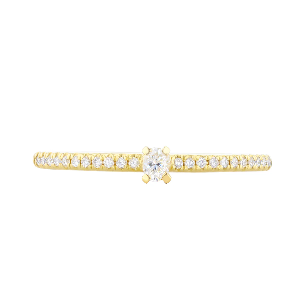 Everyday Diamonds Collection Oval Brilliant Diamond Stacking  Ring | 9K Yellow Gold - Image 2