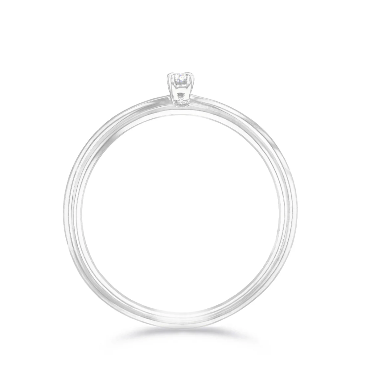 Everyday Diamonds Collection Oval Diamond Plain Stacking Ring | 9K White Gold - Image 4