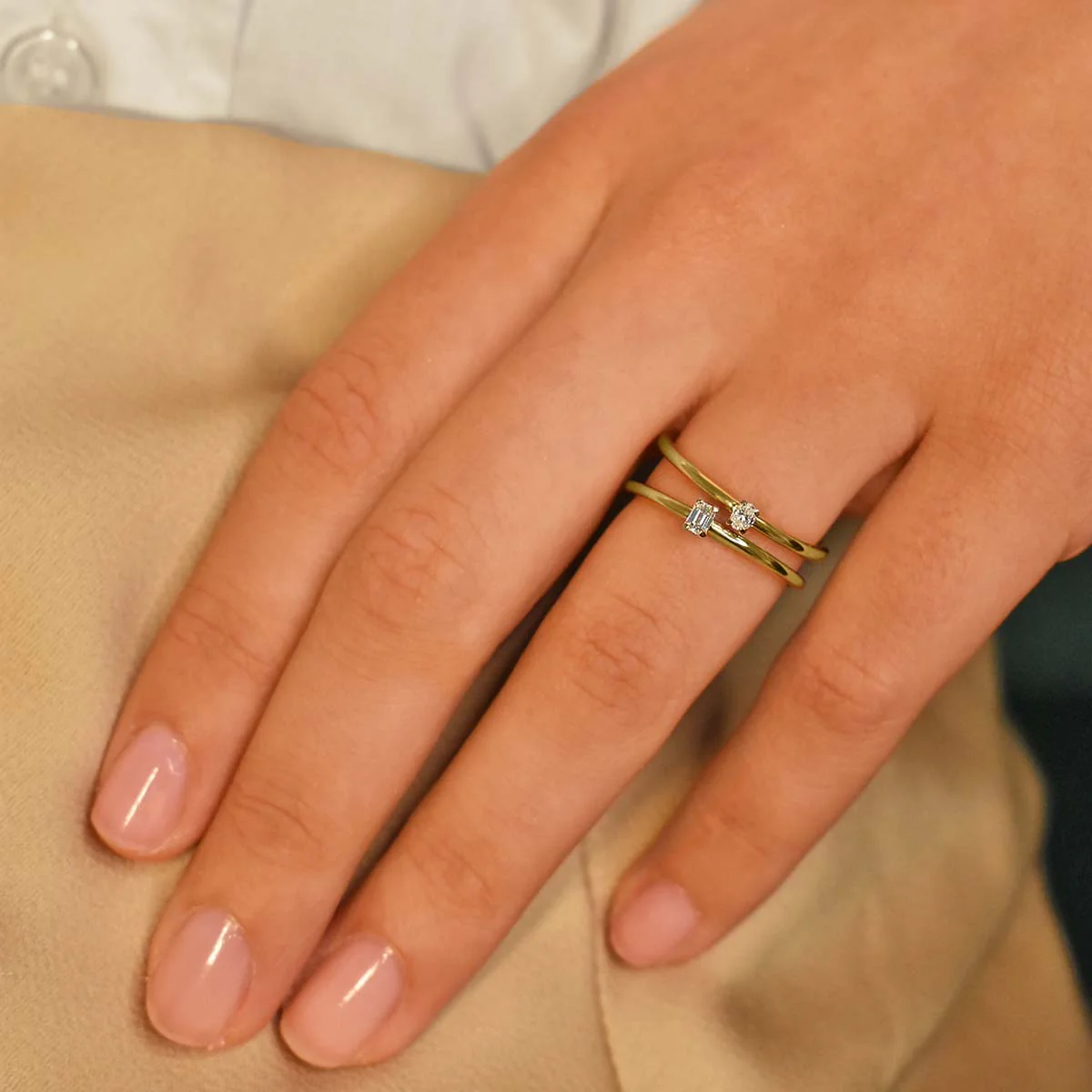 Everyday Diamonds Collection Oval Diamond Plain Stacking  Ring | 9K Yellow Gold - Image 6