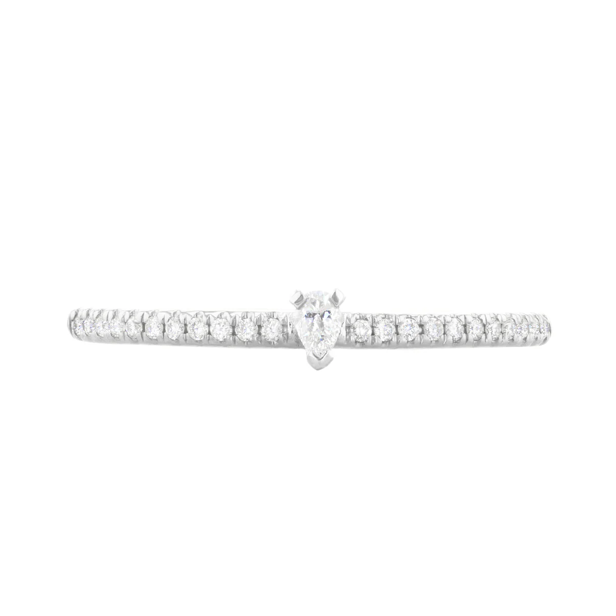 Everyday Diamonds Collection Pear Diamond Stacking Ring  | 9K White Gold - Image 2