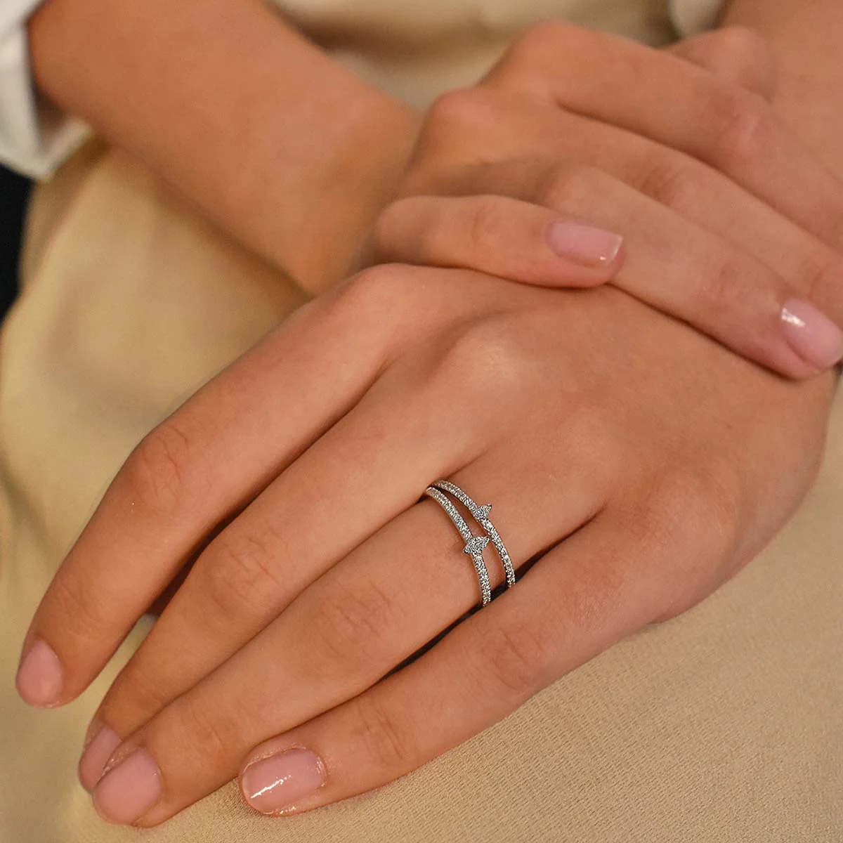 Everyday Diamonds Collection Pear Diamond Stacking Ring  | 9K White Gold - Image 5