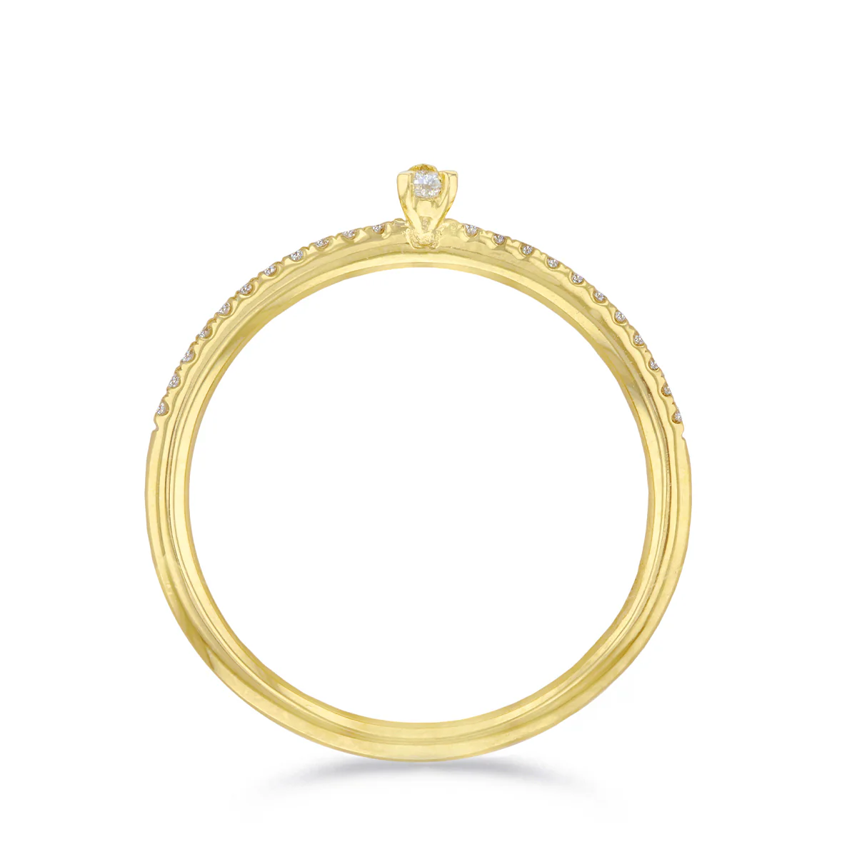 Everyday Diamonds Collection Pear Diamond Stacking Ring  | 9K Yellow Gold - Image 4