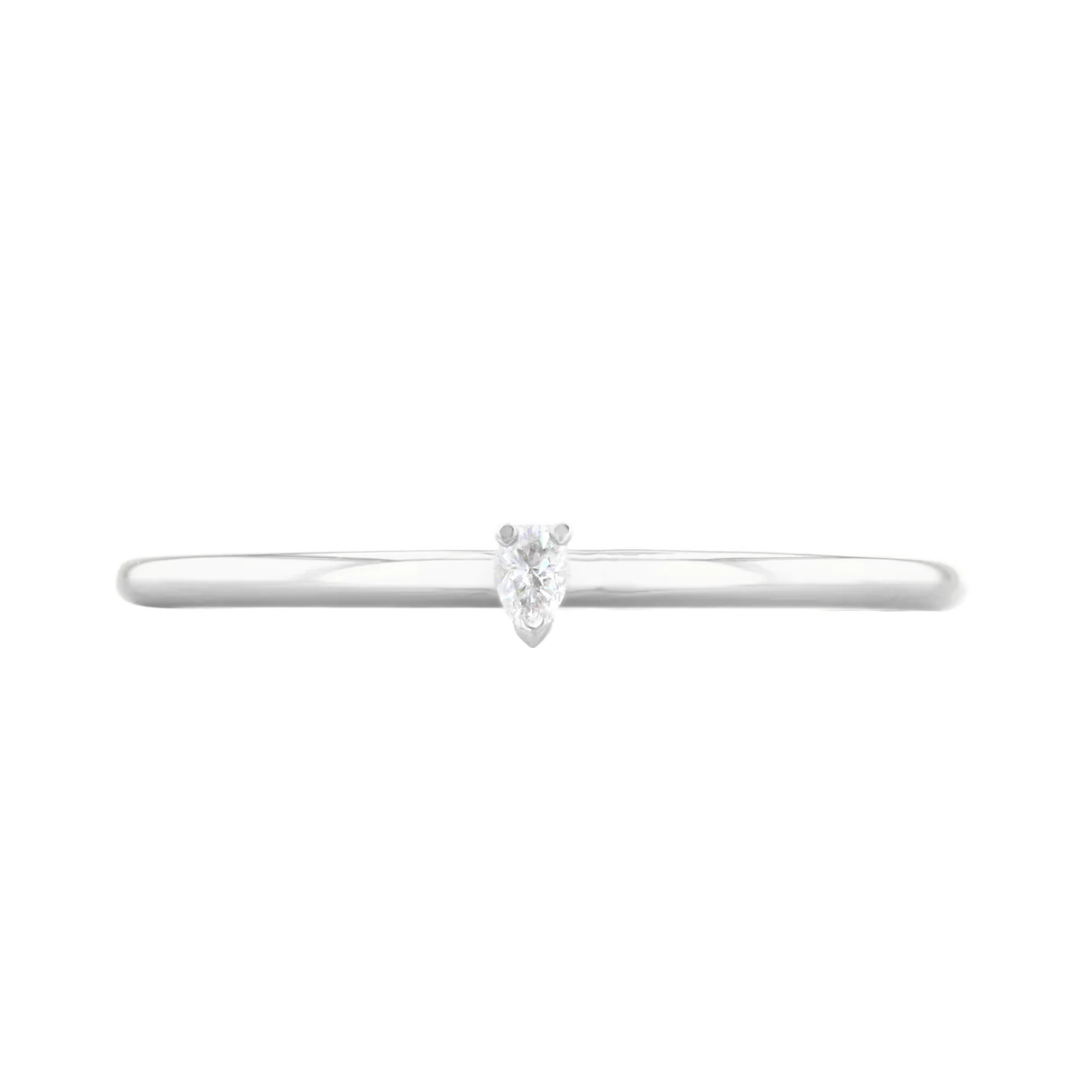 Everyday Diamonds Collection Pear Shape Diamond Plain Stacking Ring | 9K White Gold - Image 2