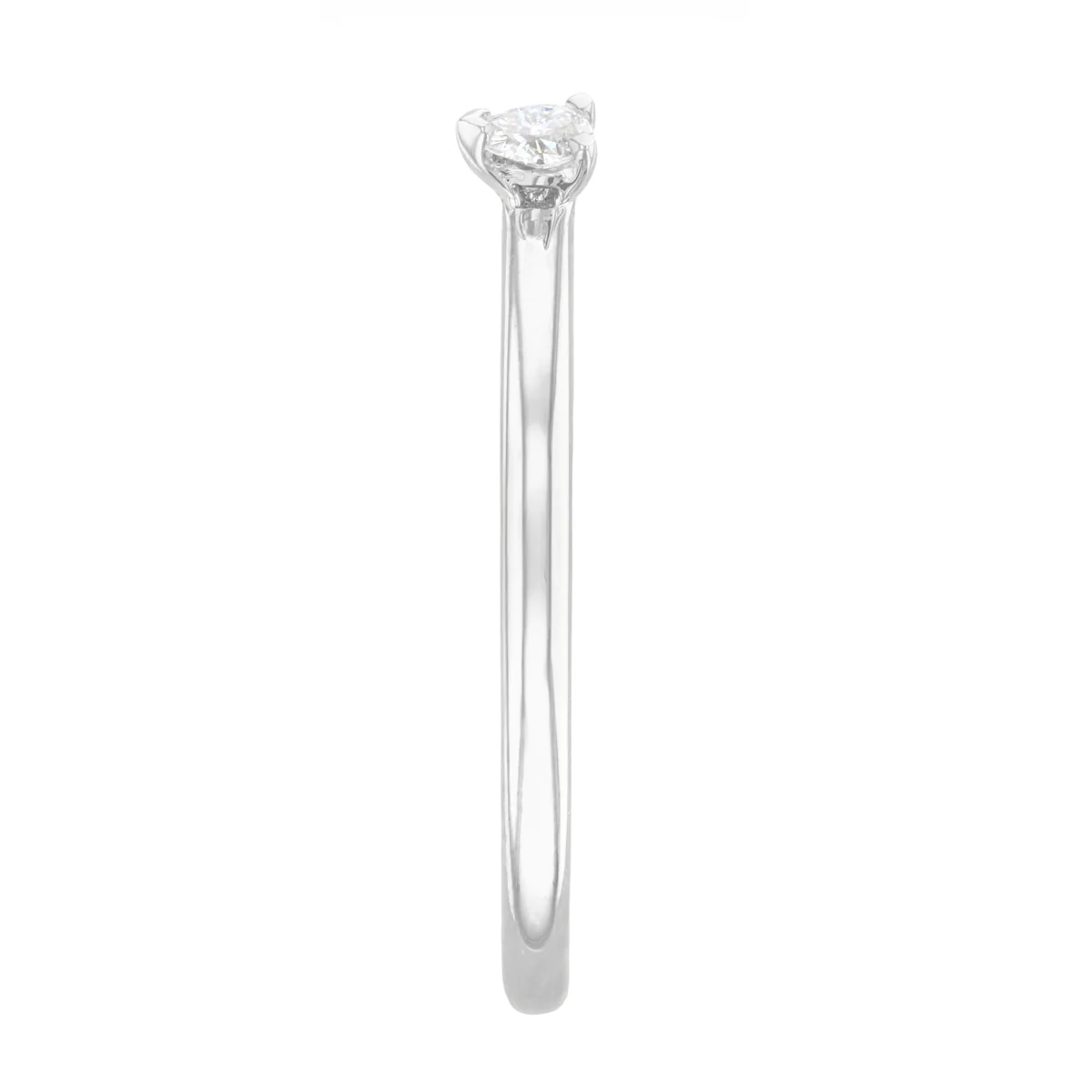 Everyday Diamonds Collection Pear Shape Diamond Plain Stacking Ring | 9K White Gold - Image 3