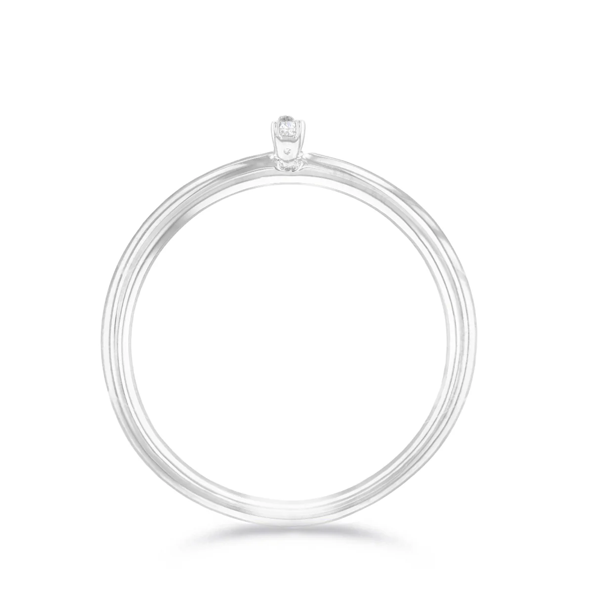 Everyday Diamonds Collection Pear Shape Diamond Plain Stacking Ring | 9K White Gold - Image 4
