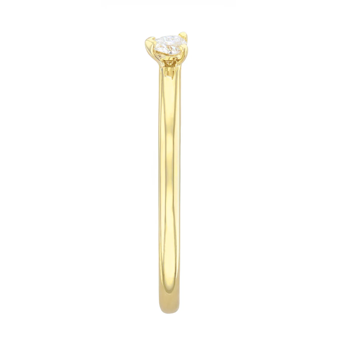Everyday Diamonds Collection Pear Shape Diamond Plain Stacking Ring | 9K Yellow Gold - Image 3