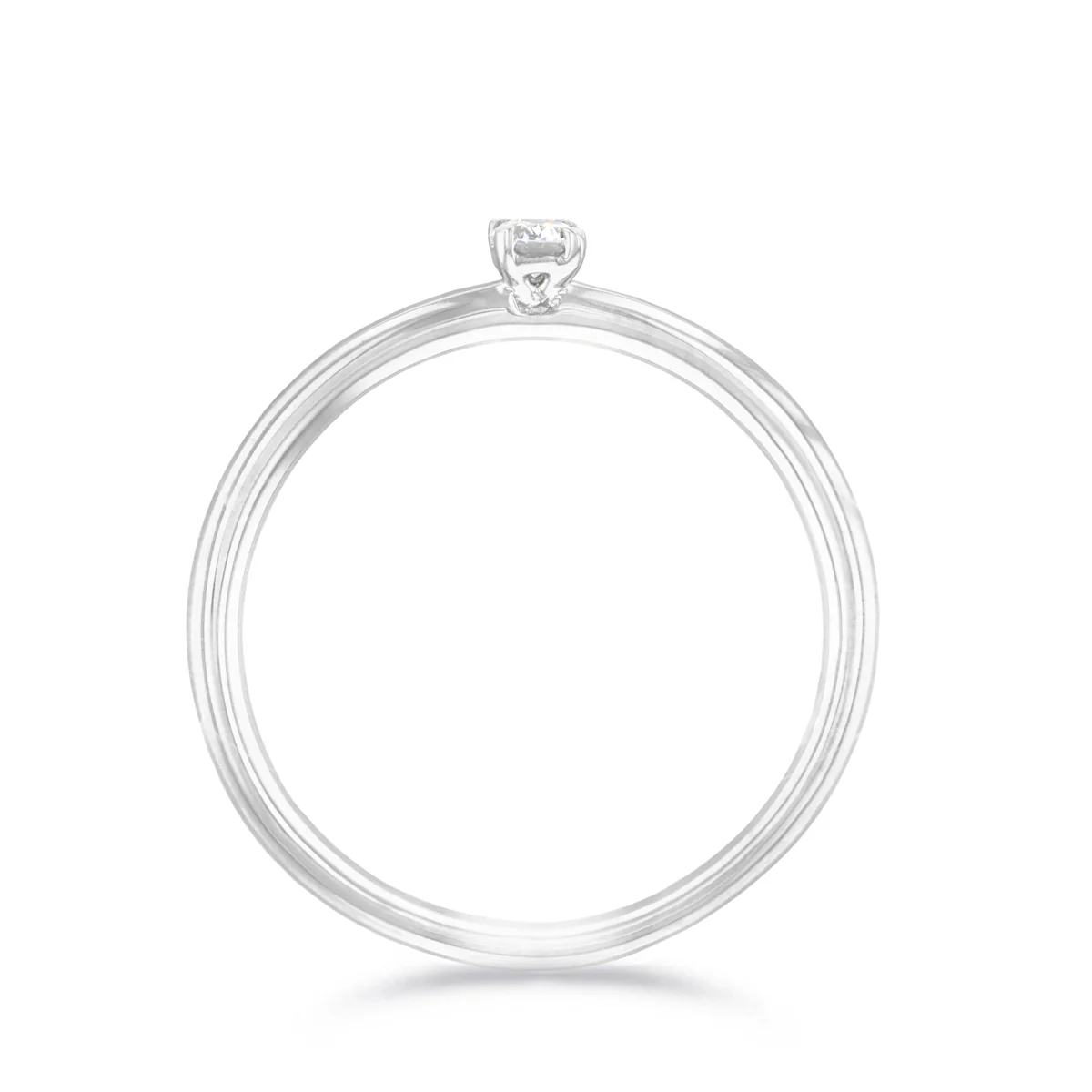 Everyday Diamonds Collection Round Brilliant Diamond Plain Stacking Ring | 9K White Gold - Image 4