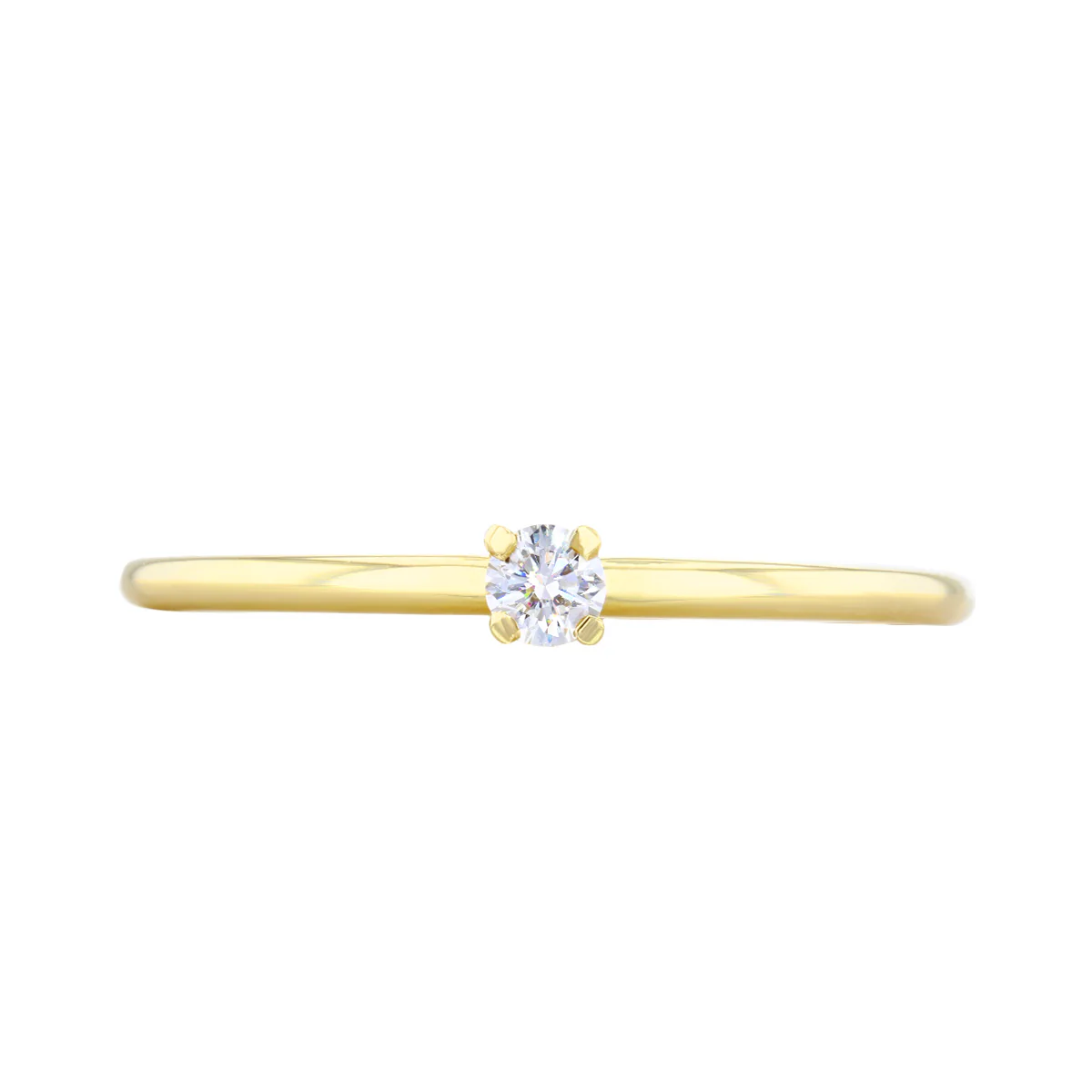 Everyday Diamonds Collection Round Brilliant Diamond Plain Stacking Ring | 9K Yellow Gold - Image 2