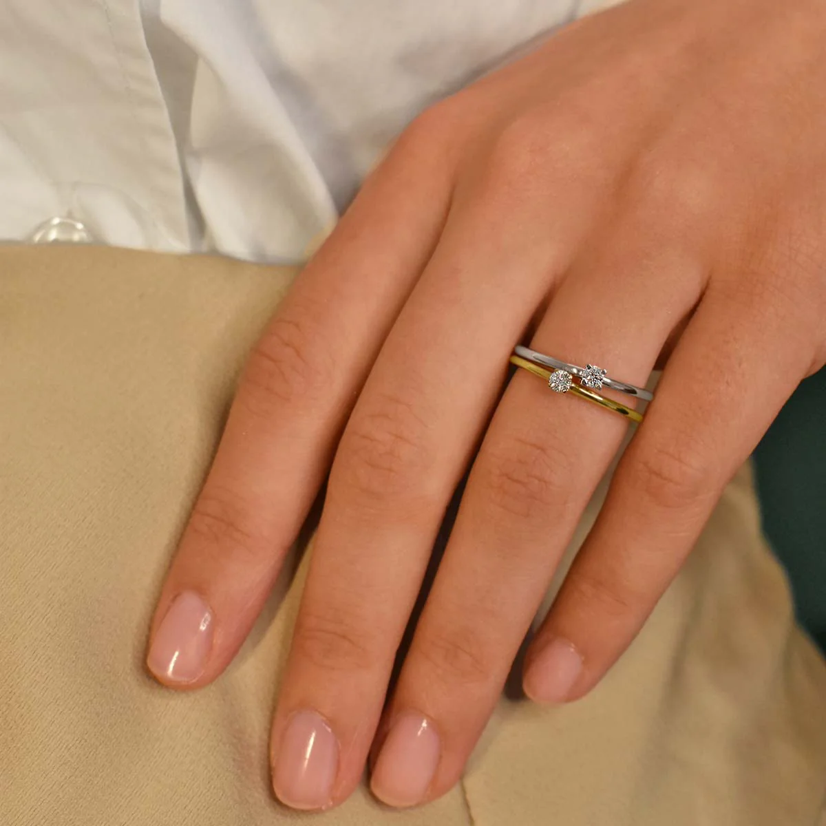 Everyday Diamonds Collection Round Brilliant Diamond Plain Stacking Ring | 9K Yellow Gold - Image 6