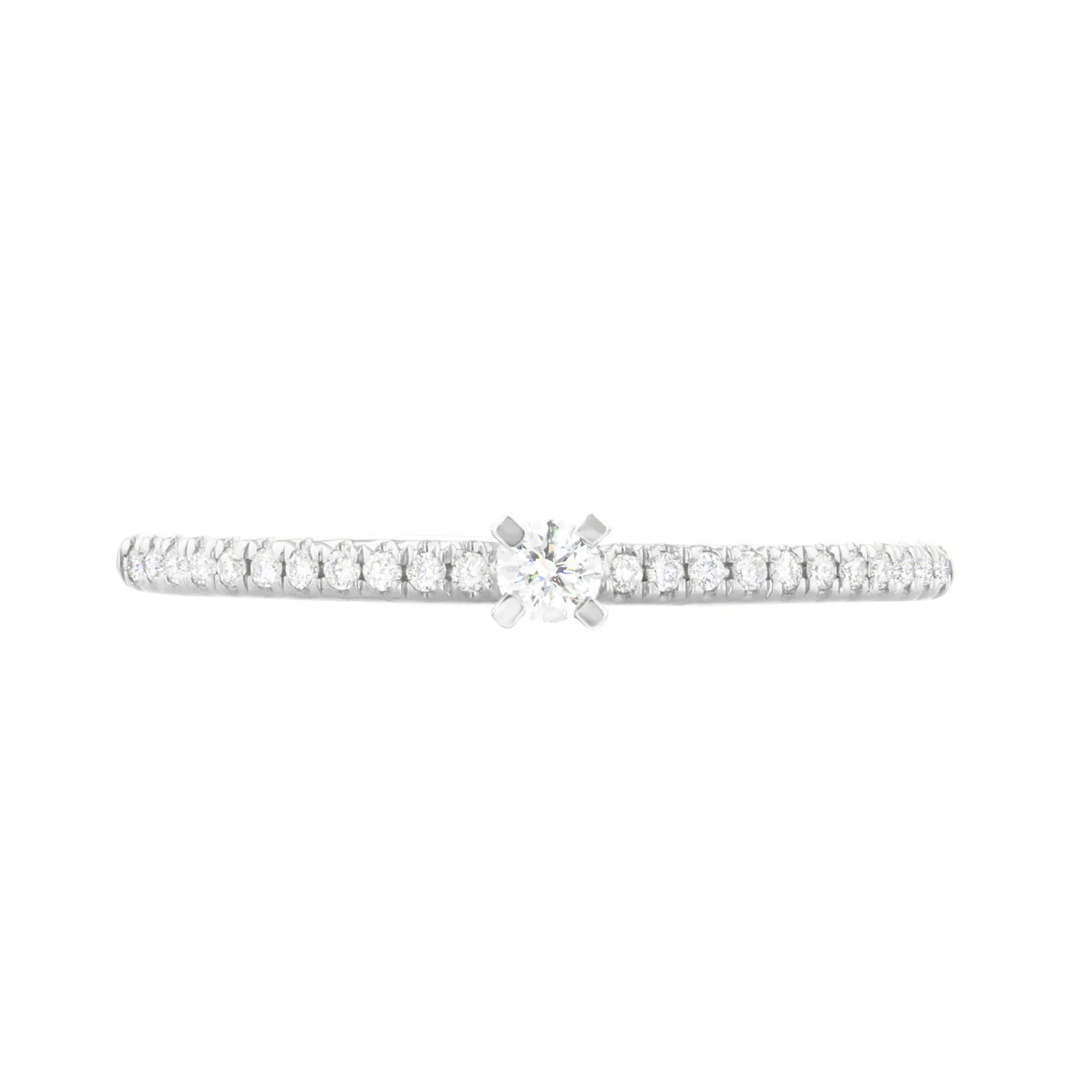 Everyday Diamonds Collection Round Brilliant Diamond Stacking Ring | 9K White Gold - Image 2
