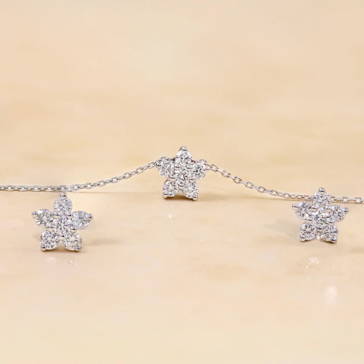 Everyday Diamonds Collection Snowflake Cluster Diamond Necklace | 18K White Gold - Image 5