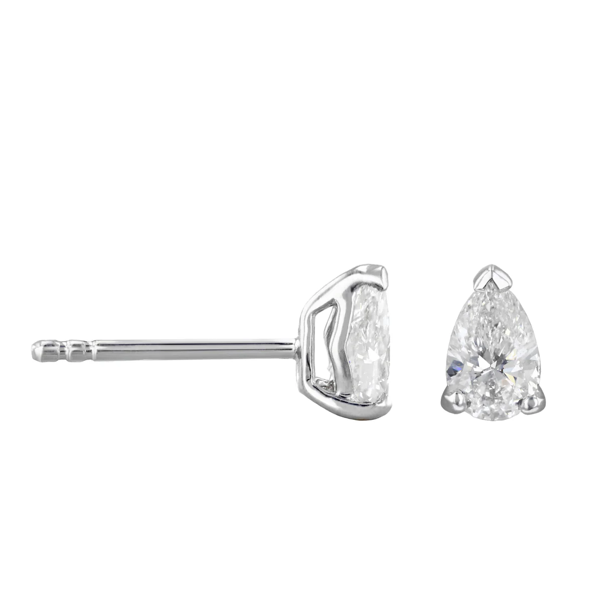 Everyday Diamonds 0.64ct Lab Grown Pear Cut Solitaire Stud Earrings | 18K White Gold - Image 4