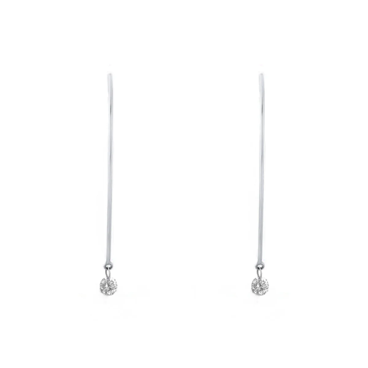 Everyday Diamonds Laser 0.16ct Brilliant Cut Diamond Threader Earrings | 18K White Gold - Image 2