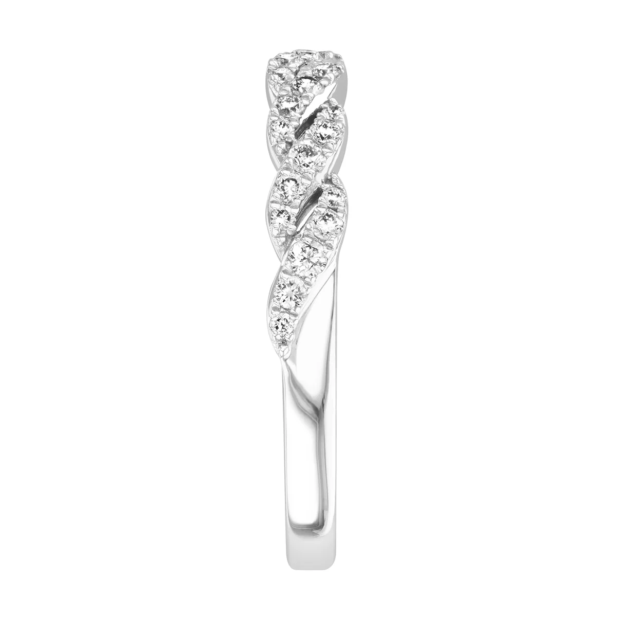 Everyday Diamonds Plaited Dress Ring | 9K White Gold - Image 3