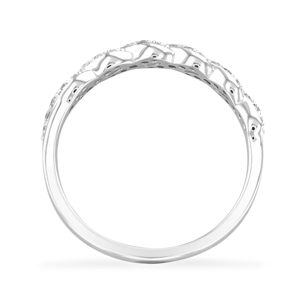 Everyday Diamonds Plaited Dress Ring | 9K White Gold - Image 4