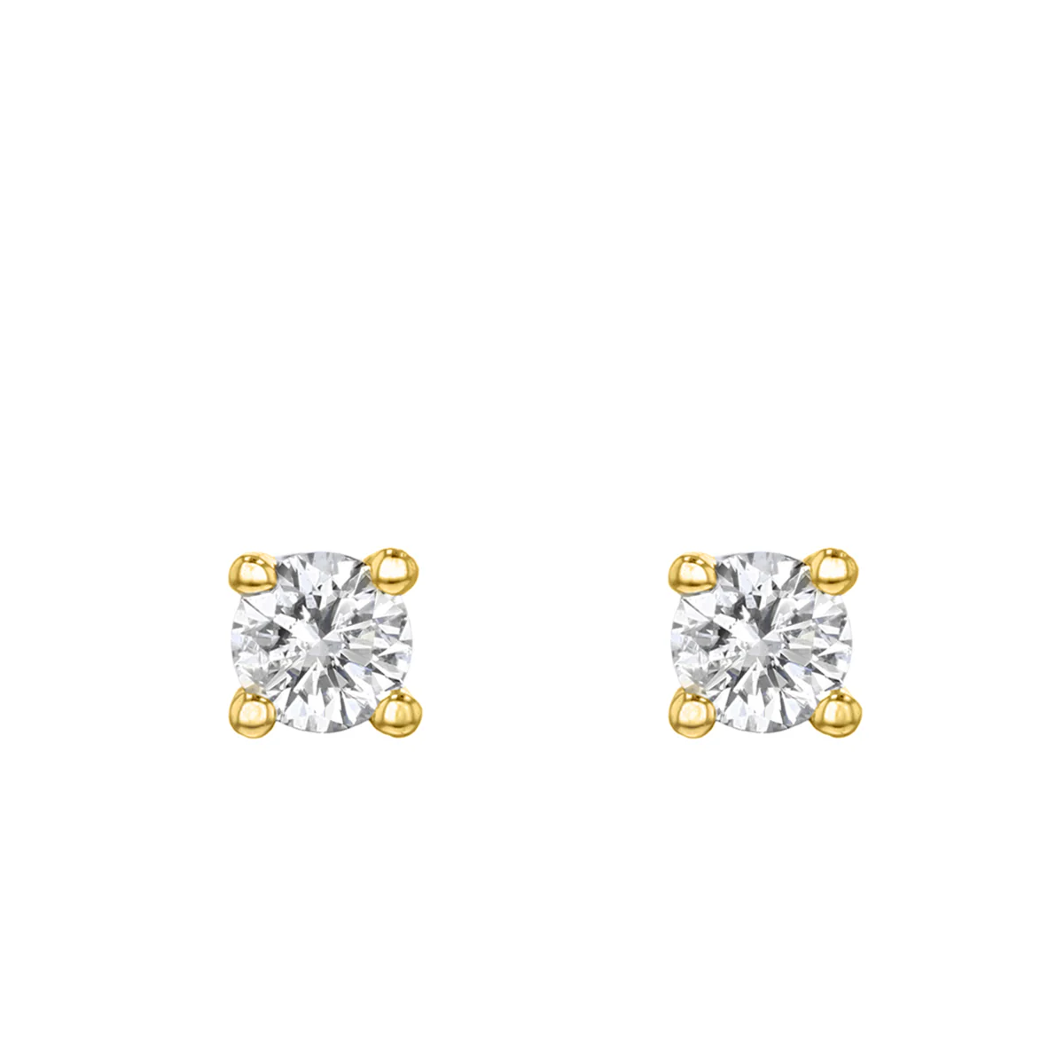 Everyday Diamonds Round Brilliant Solitaire Stud Earrings | 9K Yellow Gold - Image 2