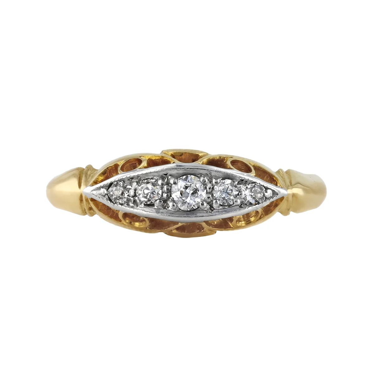 Five Stone Diamond Dress Ring | Pre-Loved | 18K Yellow Gold - Image 2
