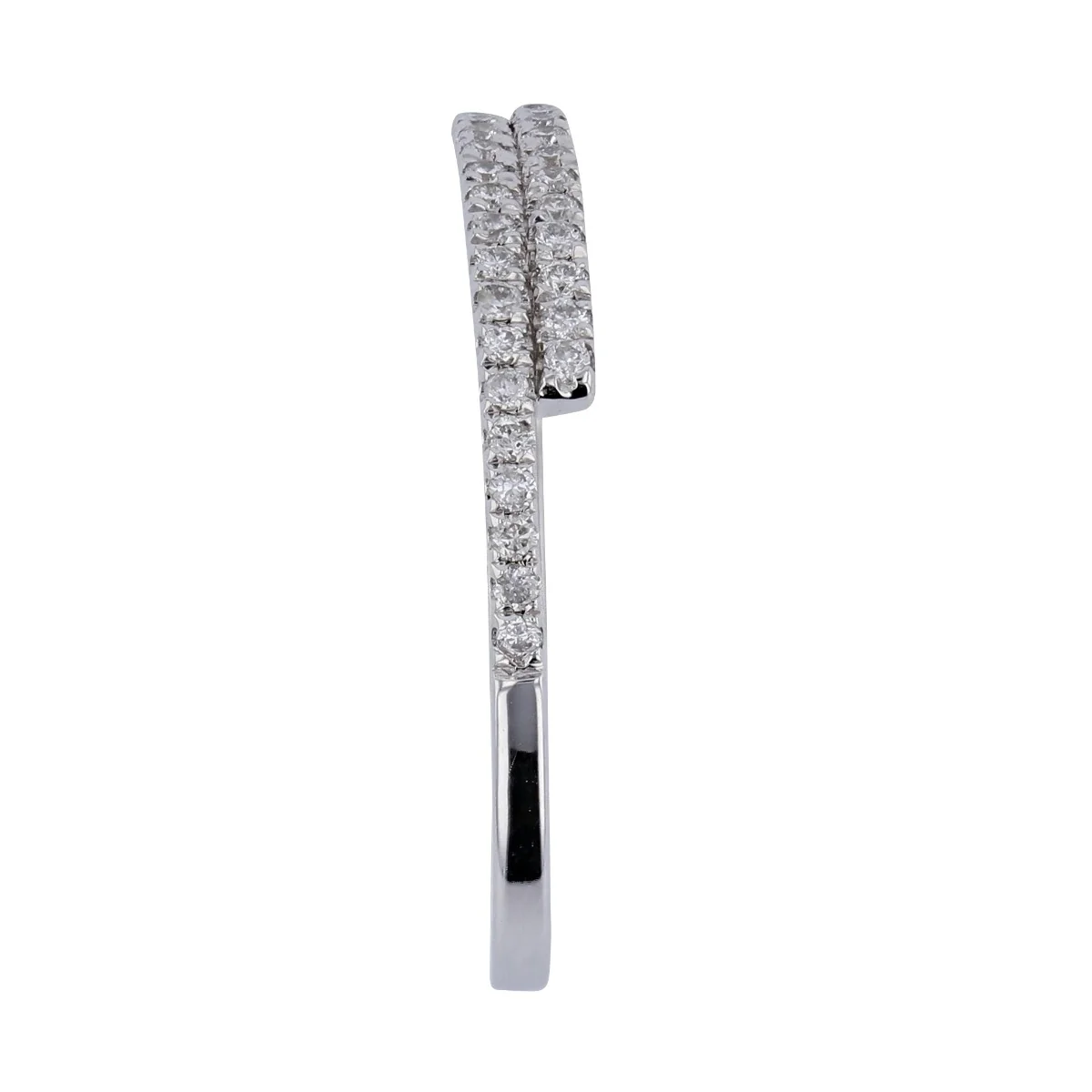 Geometric Collection Diamond & White Gold Crossover Ring - Image 4