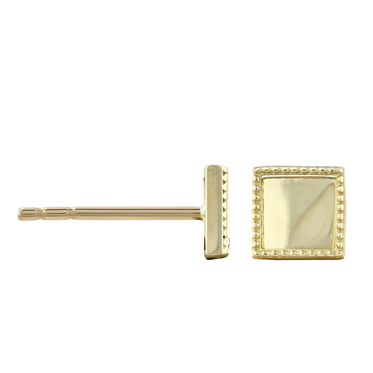 Geometric Square Shape Stud Earrings | 9K Yellow Gold - Image 4
