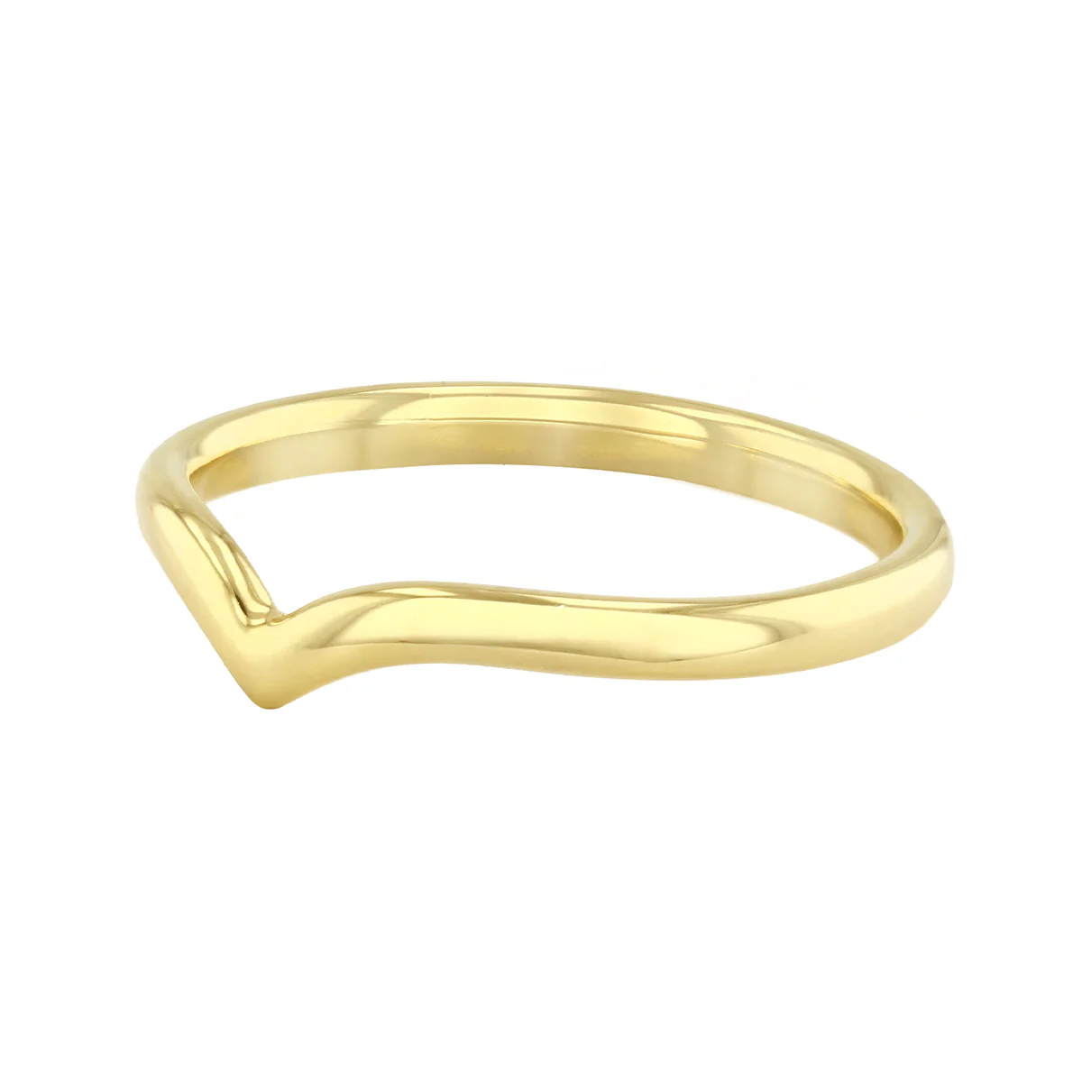 Grace Wishbone Plain Wedding Ring | 18K Yellow Gold - Image 3
