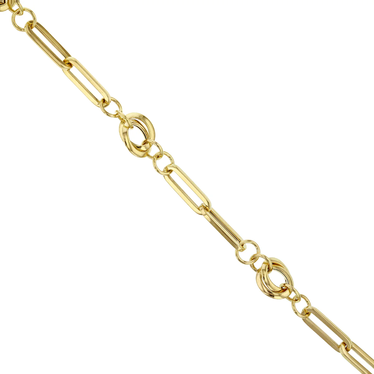 Knot and Paperclip Link Bracelet | 9K Yellow Gold - Image 2