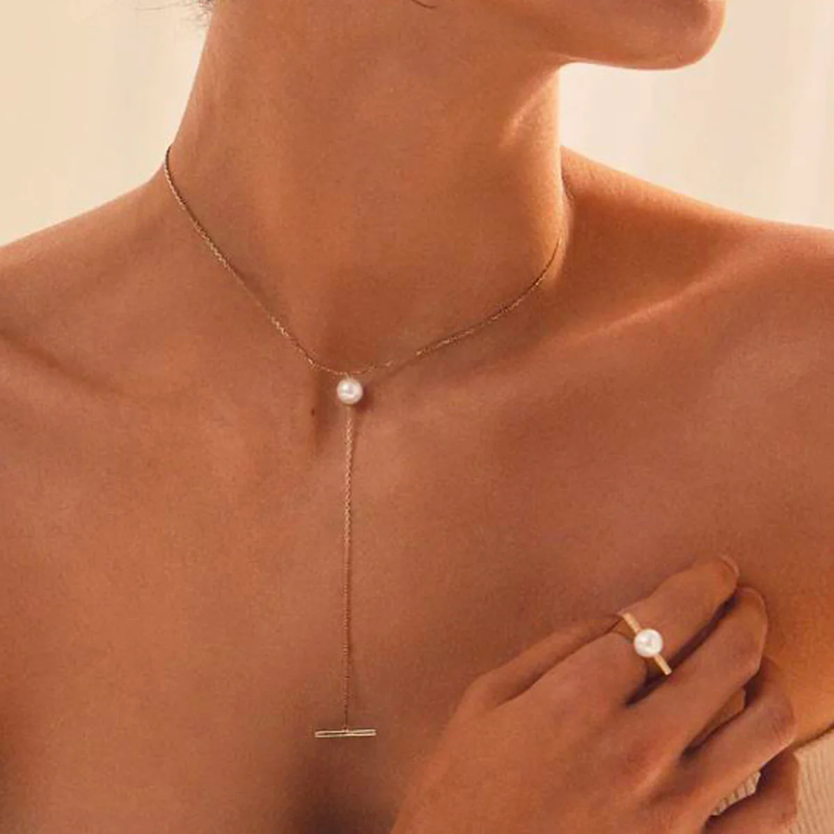 Mizuki Sea of Beauty Collection 7.5" Freshwater Pearl Slider Bar - 14K Yellow Gold - Image 4