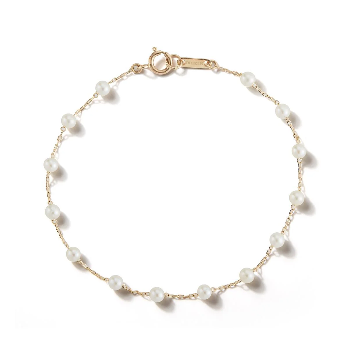 Mizuki Sea of Beauty Collection Floating Freshwater Pearl Chain Bracelet | 14K Yellow Gold - Image 3